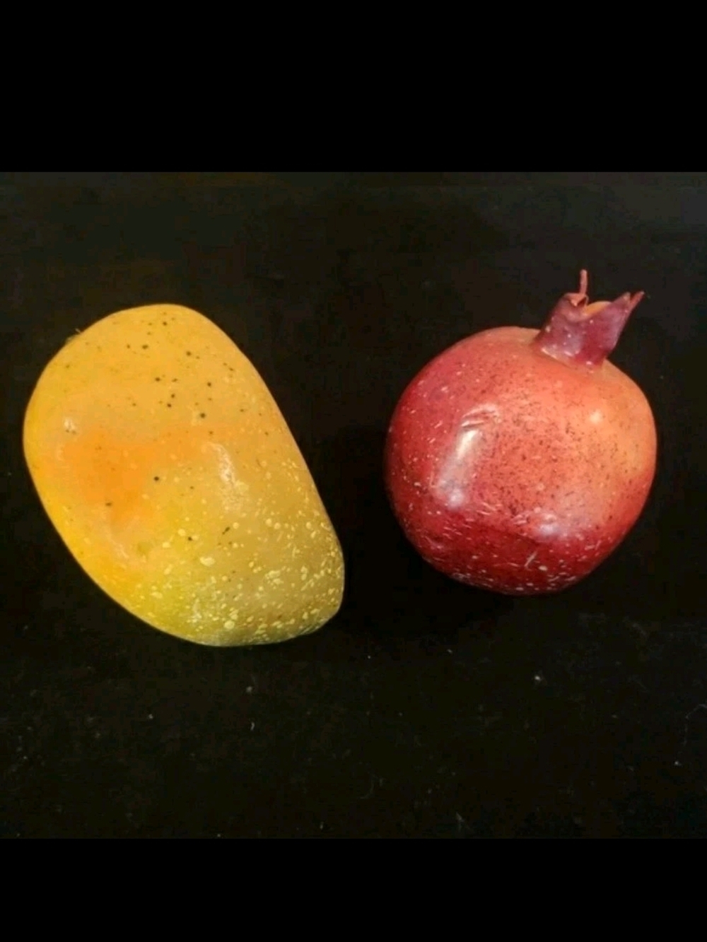 Decorative Fruit Pair - Yellow Mango & Red Pomegranate